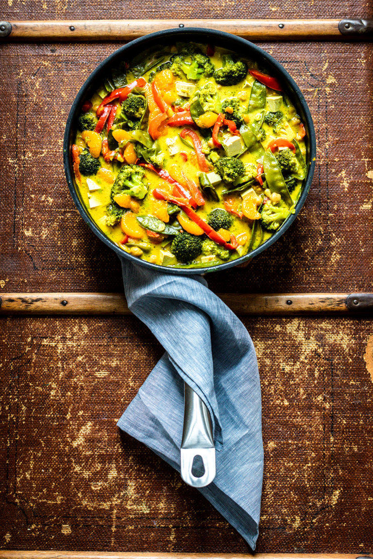 Indisches GemüseTofuCurry mit Reis